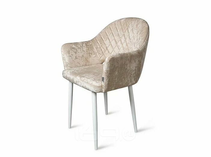 Кресло София НЬЮ белое матовое (Краш 01 шампань)