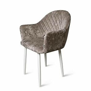 Кресло София НЬЮ белое матовое (Краш 05 кашемир)