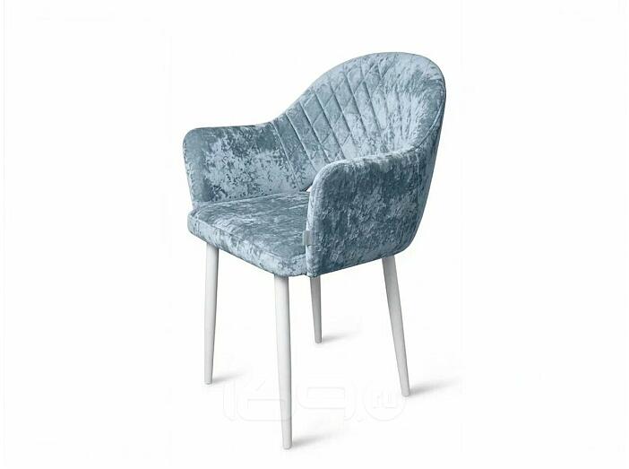 Кресло София НЬЮ белое матовое (Краш 10 платина)