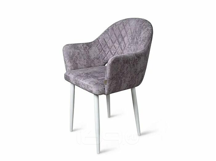 Кресло София НЬЮ белое матовое (Краш 12 тауп)