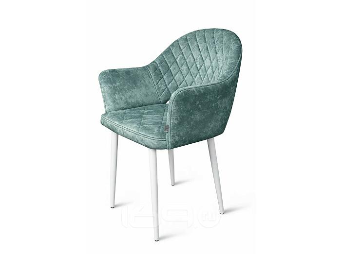 Кресло София НЬЮ белое матовое (Краш 22 виридиан)