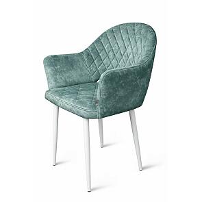 Кресло София НЬЮ белое матовое (Краш 22 виридиан)