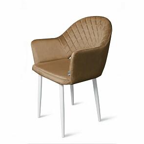 Кресло София НЬЮ белое матовое (Velutto 03 капучино)