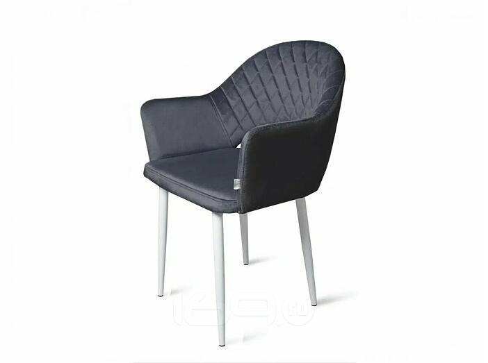 Кресло София НЬЮ белое матовое (Velutto 32 графит)