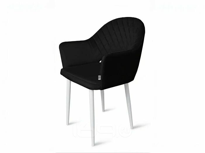 Кресло София НЬЮ белое матовое (Velutto 34 черный)