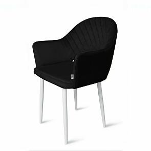 Кресло София НЬЮ белое матовое (Velutto 34 черный)