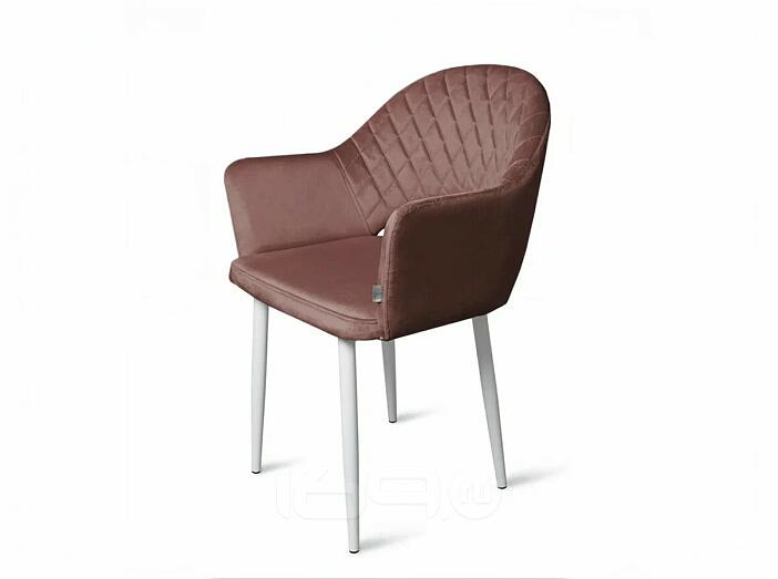 Кресло София НЬЮ белое матовое (Velutto 36 какао)