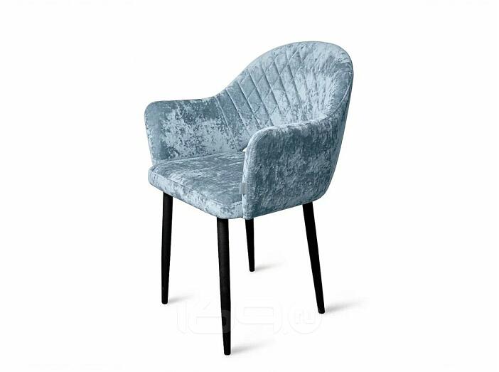 Кресло София НЬЮ черное матовое (Краш 10 платина)