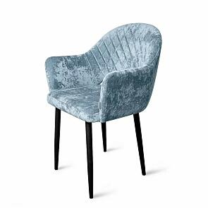 Кресло София НЬЮ черное матовое (Краш 10 платина)