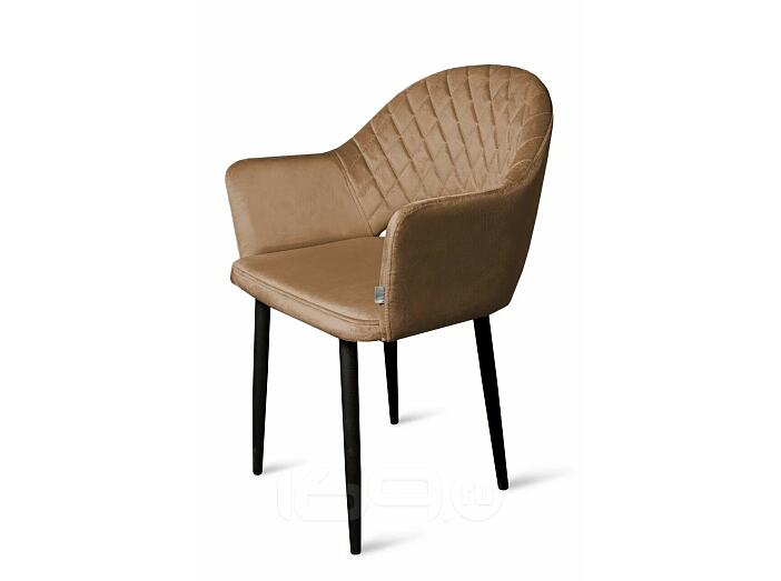 Кресло София НЬЮ черное матовое (Velutto 03 капучино)