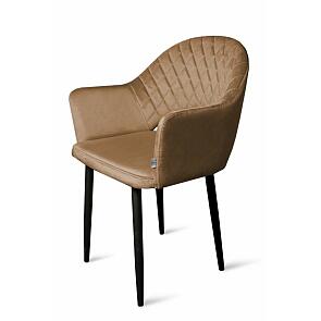 Кресло София НЬЮ черное матовое (Velutto 03 капучино)