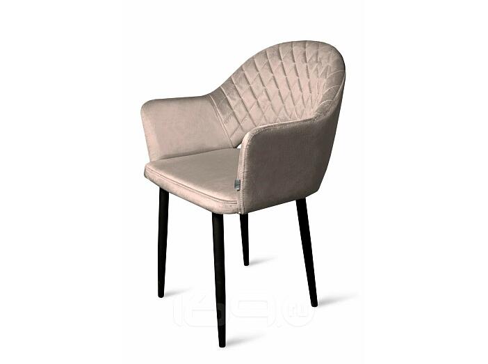 Кресло София НЬЮ черное матовое (Velutto 07 бежевый)