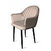 Кресло София НЬЮ черное матовое (Velutto 07 бежевый)