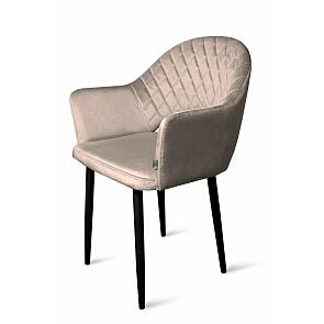 Кресло София НЬЮ черное матовое (Velutto 07 бежевый)