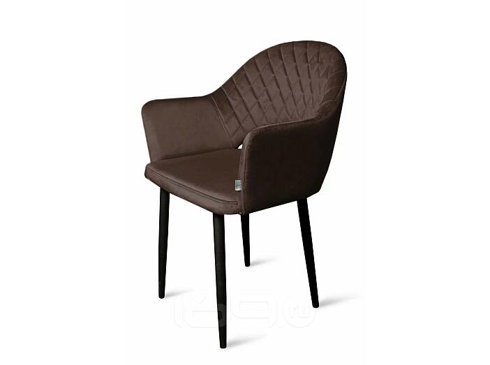Кресло София НЬЮ черное матовое (Velutto 24 шоколад)