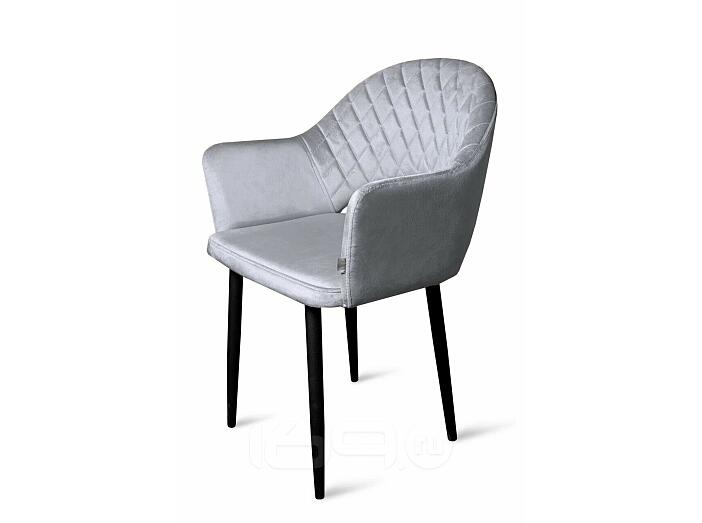 Кресло София НЬЮ черное матовое (Velutto 52 серый)
