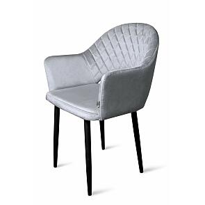 Кресло София НЬЮ черное матовое (Velutto 52 серый)