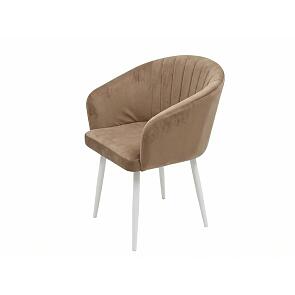 Кресло Верона белое матовое (Velutto 03 капучино)