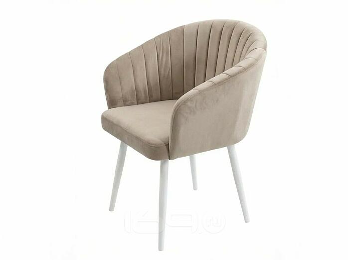 Кресло Верона белое матовое (Velutto 07 бежевый)