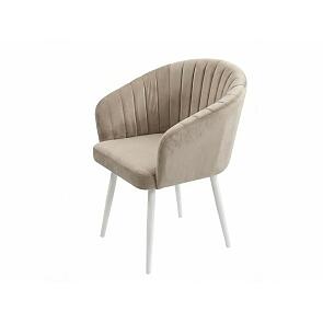 Кресло Верона белое матовое (Velutto 07 бежевый)