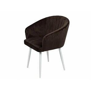 Кресло Верона белое матовое (Velutto 24 шоколад)