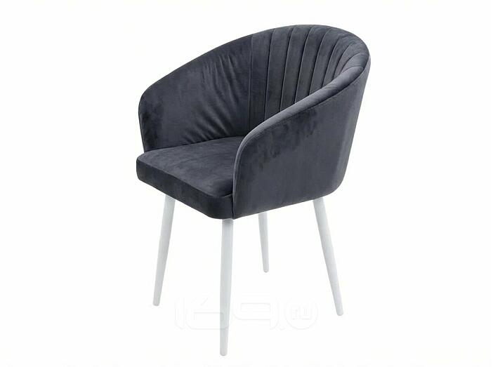 Кресло Верона белое матовое (Velutto 32 графит)