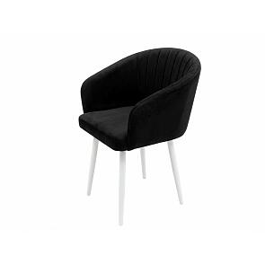 Кресло Верона белое матовое (Velutto 34 черный)