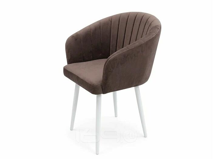 Кресло Верона белое матовое (Velutto 36 какао)