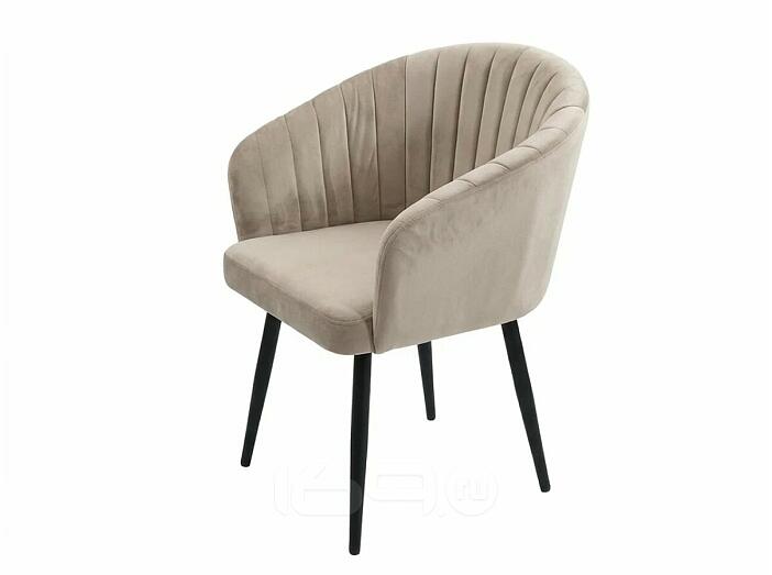 Кресло Верона черное матовое (Velutto 07 бежевый)