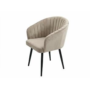 Кресло Верона черное матовое (Velutto 07 бежевый)