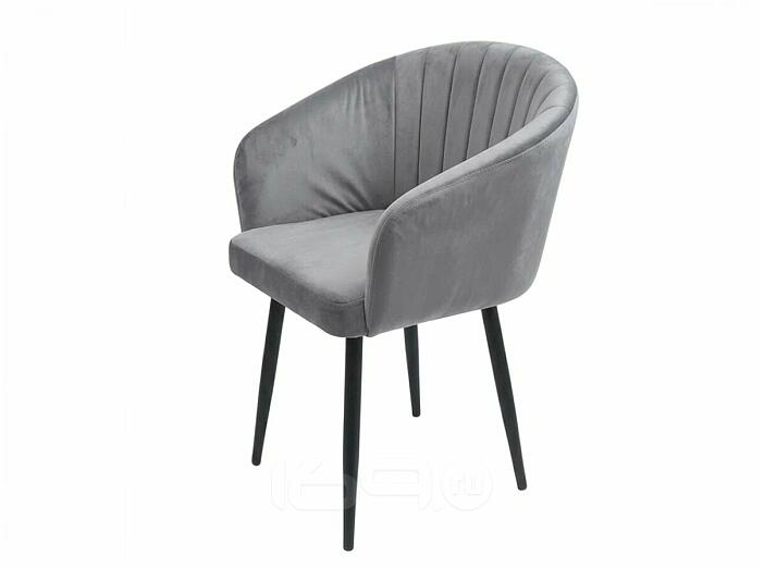 Кресло Верона черное матовое (Velutto 52 серый)