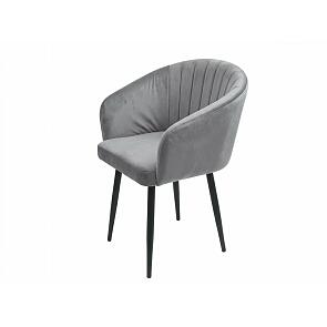 Кресло Верона черное матовое (Velutto 52 серый)