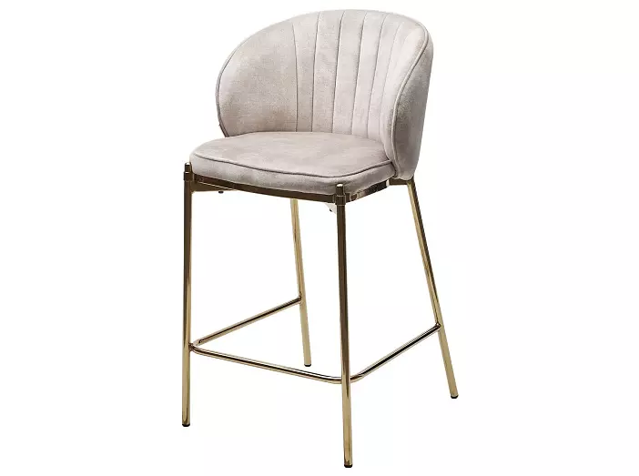 Полубарный стул WENDY VBP-207 античный бежевый, велюр/золотой каркас (H=65)