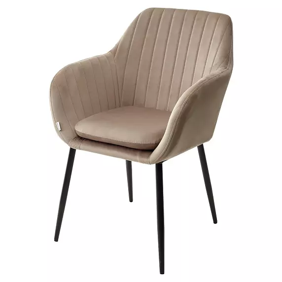 Стул ALABAMA BLUVEL-40 BEIGE, велюр/чёрный каркас