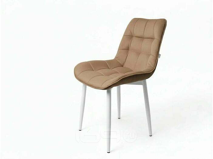 Стул Бостон белый матовый (Velutto 03 капучино)