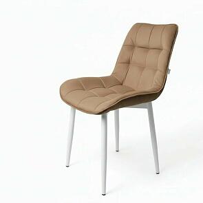 Стул Бостон белый матовый (Velutto 03 капучино)