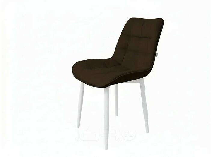 Стул Бостон белый матовый (Velutto 24 шоколад)