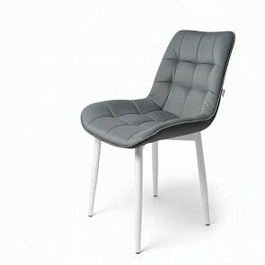Стул Бостон белый матовый (Velutto 32 графит)