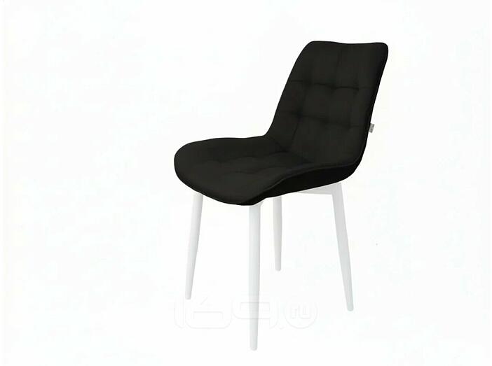 Стул Бостон белый матовый (Velutto 34 черный)