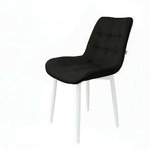 Стул Бостон белый матовый (Velutto 34 черный)