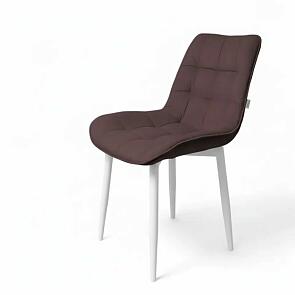 Стул Бостон белый матовый (Velutto 36 какао)