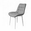 Стул Бостон белый матовый (Velutto 52 серый)