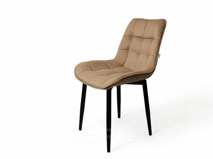 Стул Бостон черный матовый (Velutto 03 капучино)