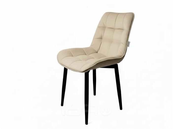 Стул Бостон черный матовый (Velutto 07 бежевый)