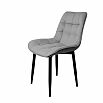 Стул Бостон черный матовый (Velutto 52 серый)