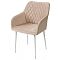 Стул BRANDY-X БЕЖЕВЫЙ #5/ белый каркас, велюр