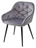 

Стул BREEZE BLUVEL-14 GREY, велюр / чёрный каркас, Зеленый