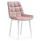 Стул Челси велюр розовый/белый