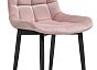 Стул Челси велюр розовый/черный