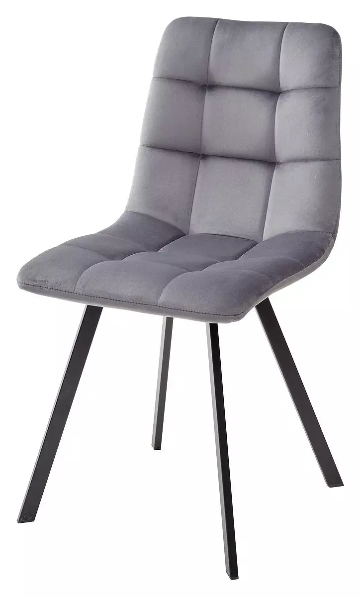 Стул CHILLI SQUARE BLUVEL-14 серый, велюр / чёрный каркас стул remi pk6015 03 vbp203 античный серебристо серый велюр
